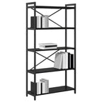 Bücherregal Schwarz Eichen-Optik 80 x 30 x 155 cm Holzwerkstoff
