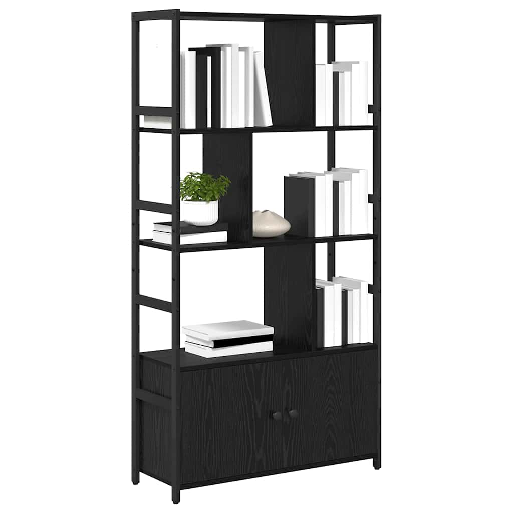 Bücherregal Schwarz Eichen-Optik 80 x 30 x 155,5 cm