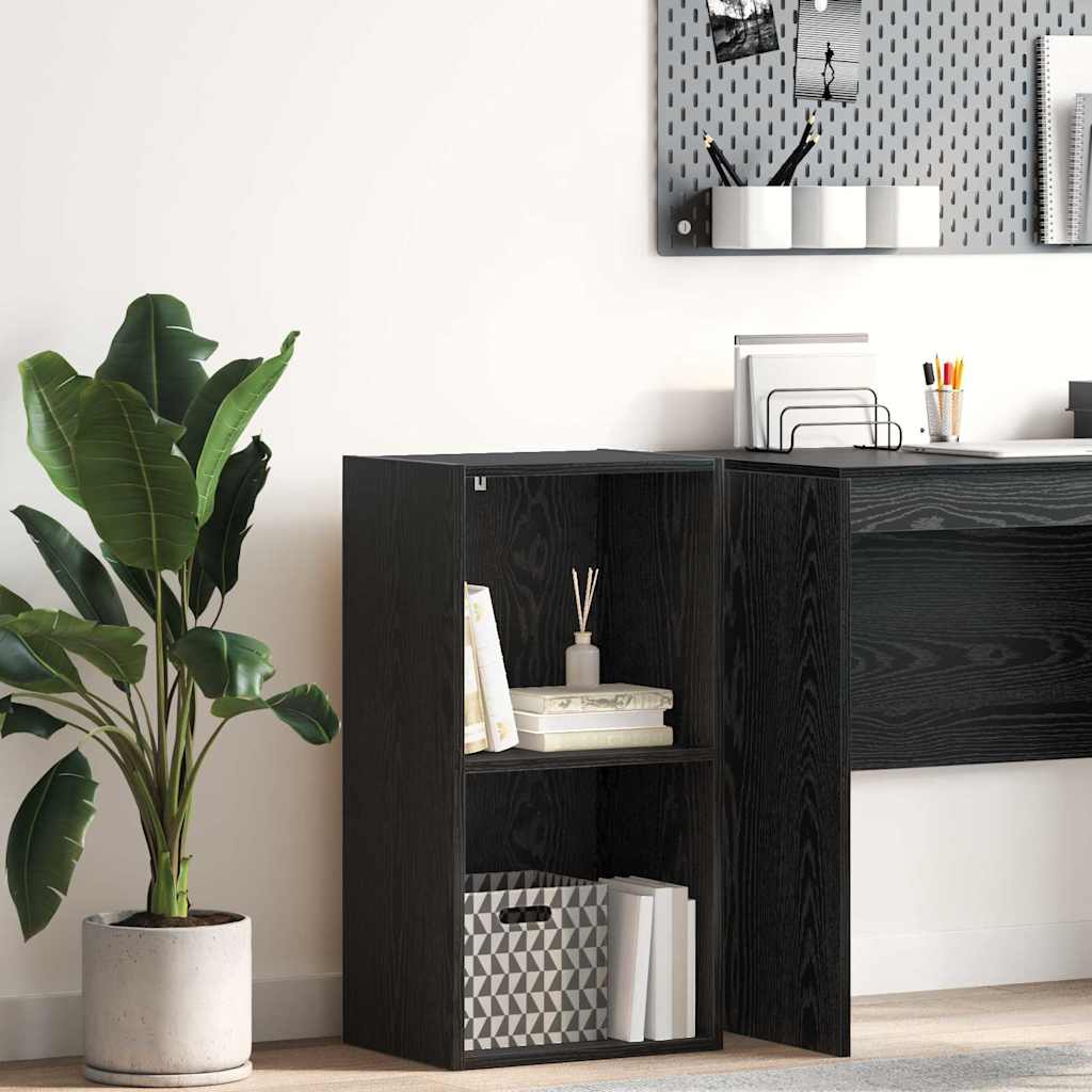 Bücherregal Schwarz Eichen-Optik 40 x 30 x 77 cm Holzwerkstoff