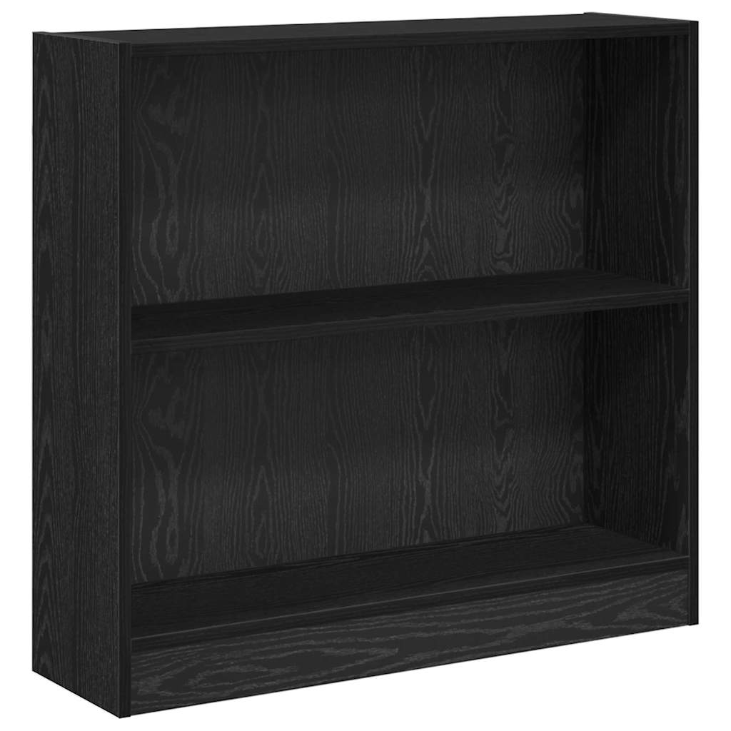 Bücherregal Schwarz Eichen-Optik 80 x 24 x 76 cm Holzwerkstoff