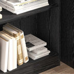 Bücherregal Schwarz Eichen-Optik 80 x 24 x 109 cm Holzwerkstoff