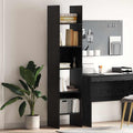 Bücherregal Schwarz Eichen-Optik 40 x 35 x 180 cm Holzwerkstoff