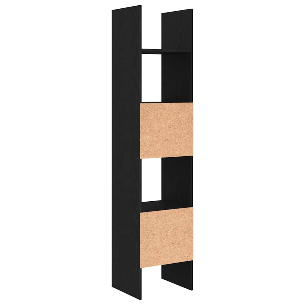 Bücherregal Schwarz Eichen-Optik 40 x 35 x 180 cm Holzwerkstoff