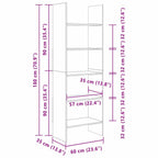 Bücherregal Schwarz Eichen-Optik 60 x 35 x 180 cm Holzwerkstoff