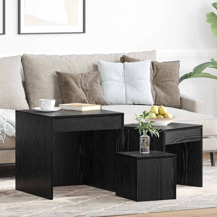 Kaffee-Tische Sonstiges 3 pcs Schwarze Eiche 45 x 45 x 45 cm