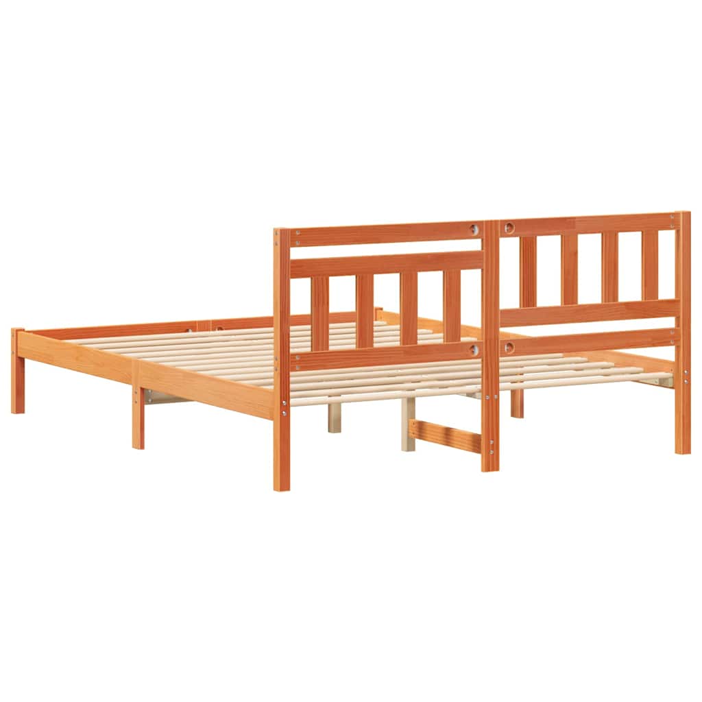 Bettrahmen Wachsbraun 150 x 200 cm Massives Kiefernholz