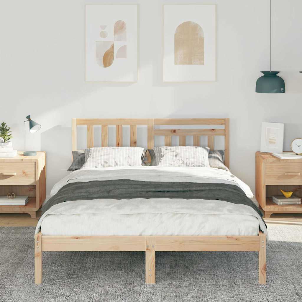 Bettrahmen mit Kopfteil Braun 120 x 200 cm Massives Kiefernholz