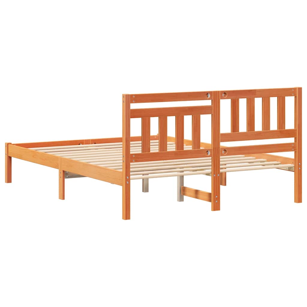 Bettrahmen Wachsbraun 120 x 200 cm Massives Kiefernholz