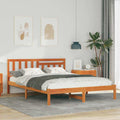 Bettrahmen Wachsbraun 140 x 190 cm Massives Kiefernholz