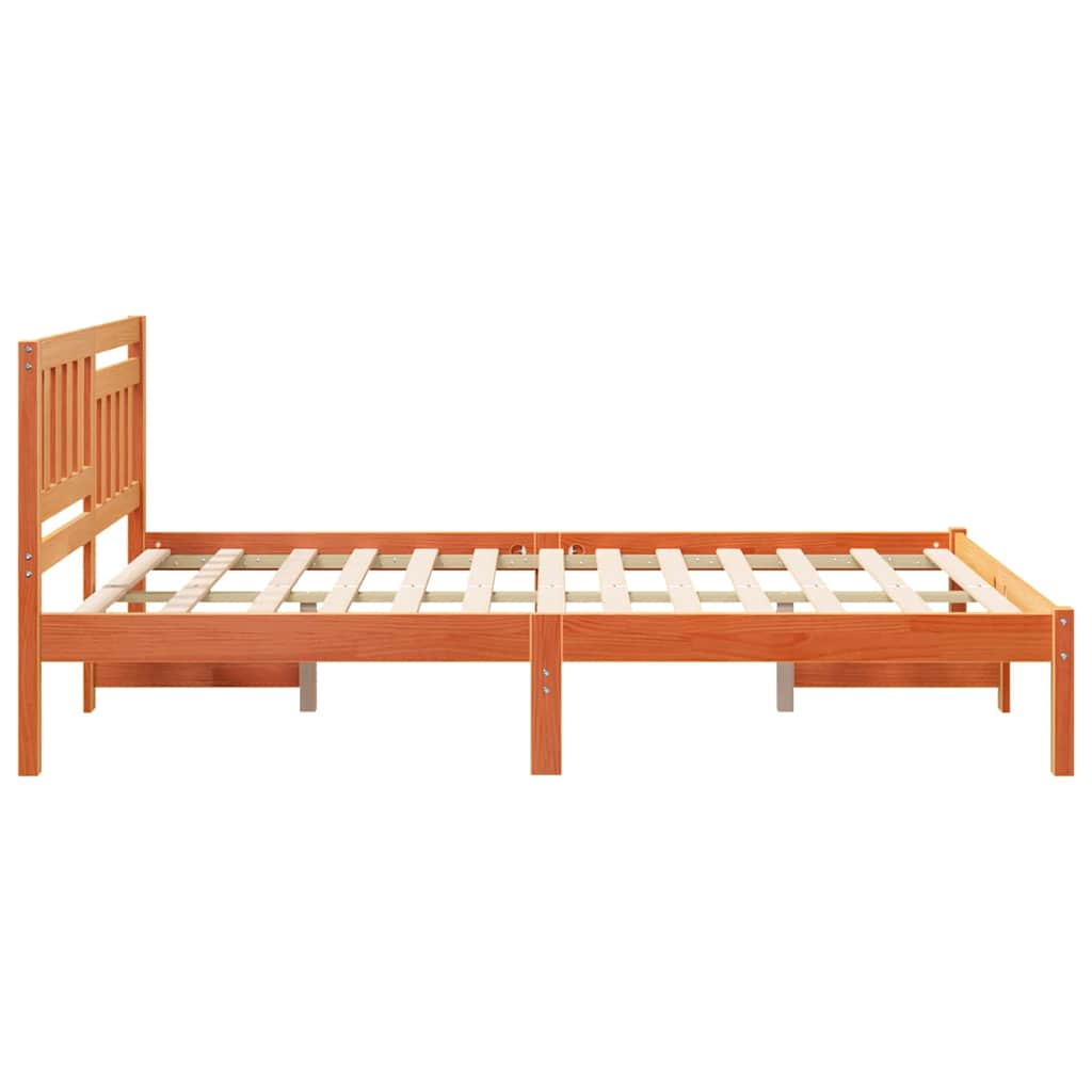 Bettgestell Wachsbraun 135 x 190 cm Massivholz Kiefer
