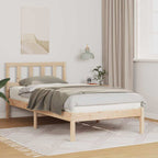Bettrahmen mit Kopfteil Braun 75 x 190 cm Massives Kiefernholz