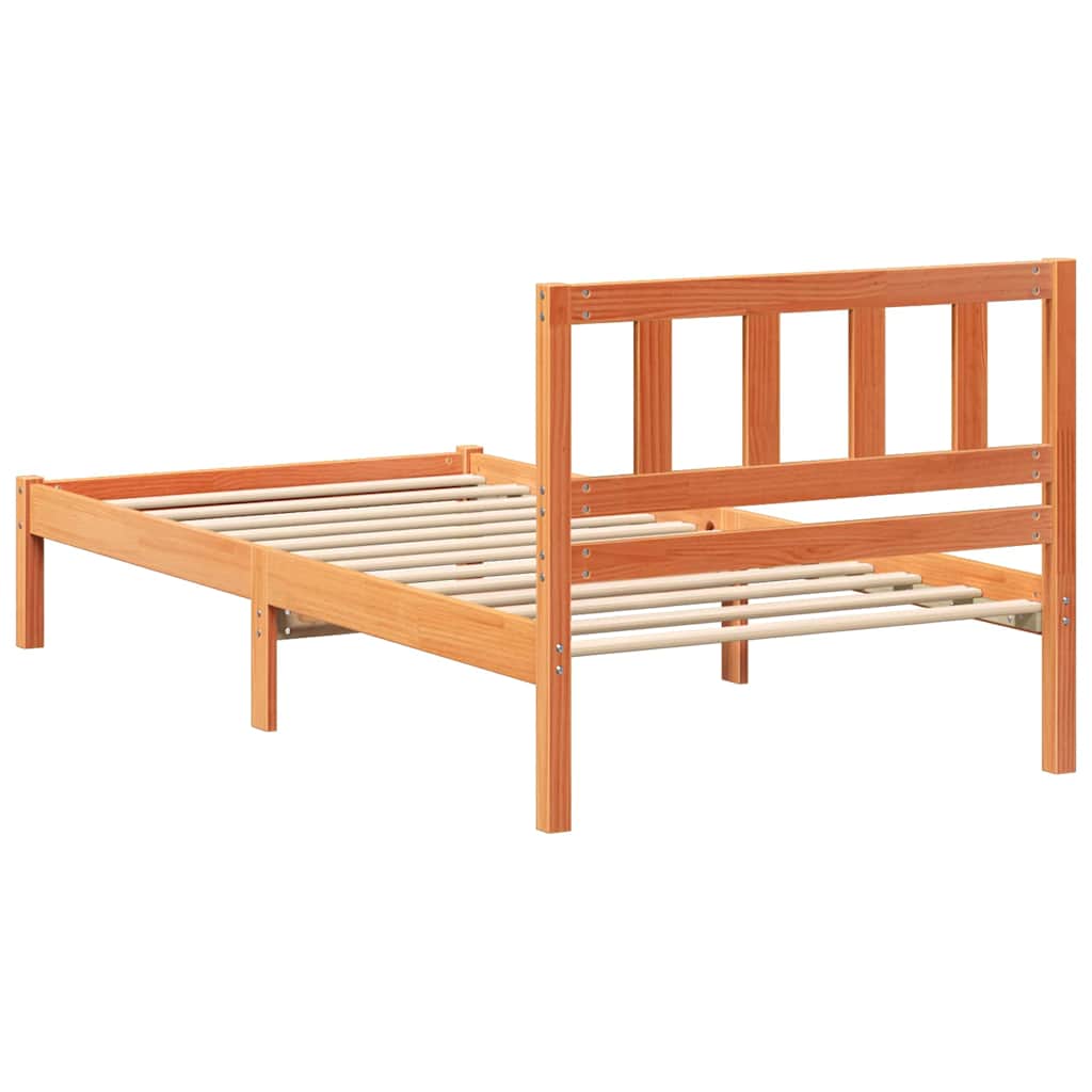 Bettrahmen Wachsbraun 75 x 190 cm Massives Kiefernholz
