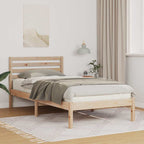 Bettrahmen mit Kopfteil Braun 90 x 200 cm Massives Kiefernholz