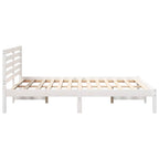 Bettrahmen mit Kopfteil Weiß 120 x 200 cm Massives Kiefernholz