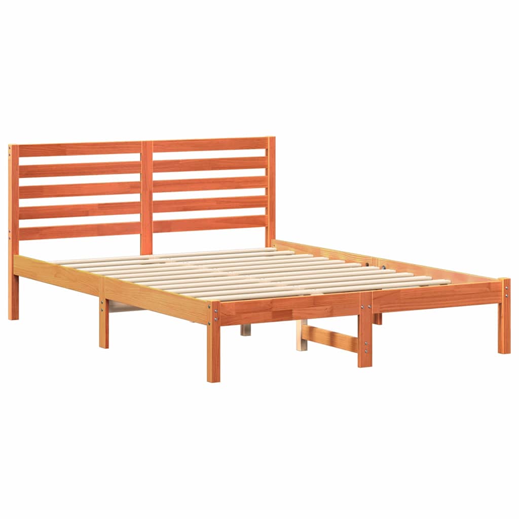 Bettrahmen Wachsbraun 120 x 190 cm Massives Kiefernholz