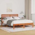Bettrahmen Wachsbraun 140 x 190 cm Massives Kiefernholz