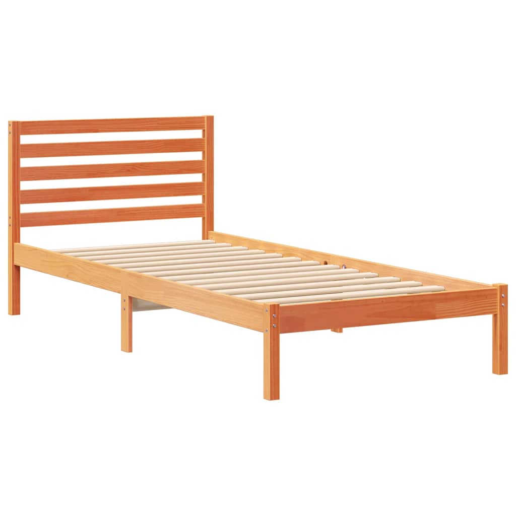 Bettrahmen Wachsbraun 80 x 210 cm Massives Kiefernholz