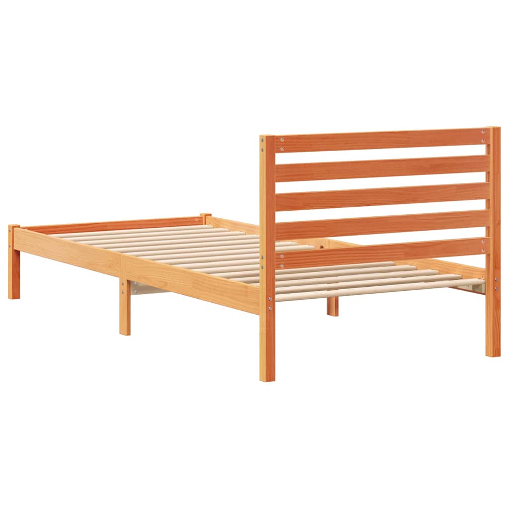 Bettrahmen Wachsbraun 80 x 210 cm Massives Kiefernholz