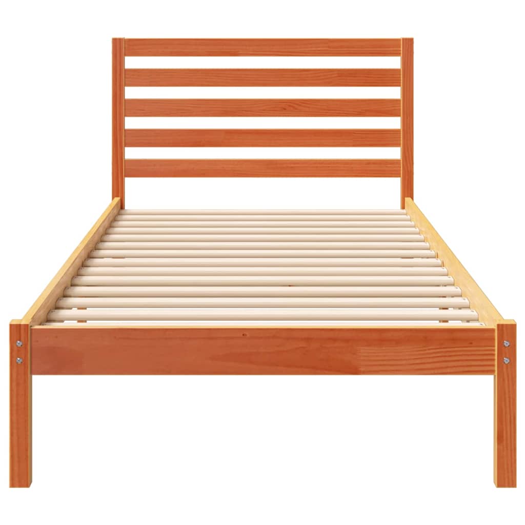 Bettrahmen Wachsbraun 80 x 210 cm Massives Kiefernholz