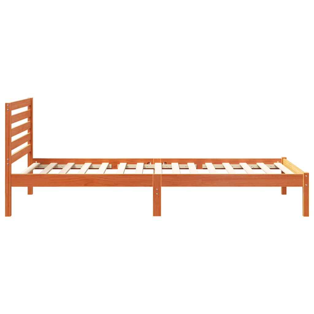 Bettrahmen Wachsbraun 90 x 210 cm Massives Kiefernholz