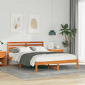 Bettrahmen Wachsbraun 140 x 210 cm Massives Kiefernholz