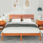 Bettrahmen Wachsbraun 140 x 210 cm Massives Kiefernholz