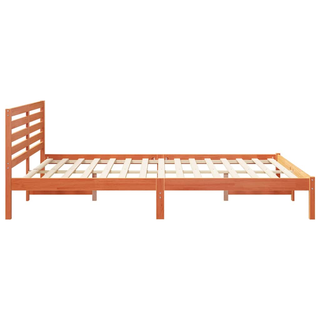 Bettrahmen Wachsbraun 160 x 210 cm Massives Kiefernholz