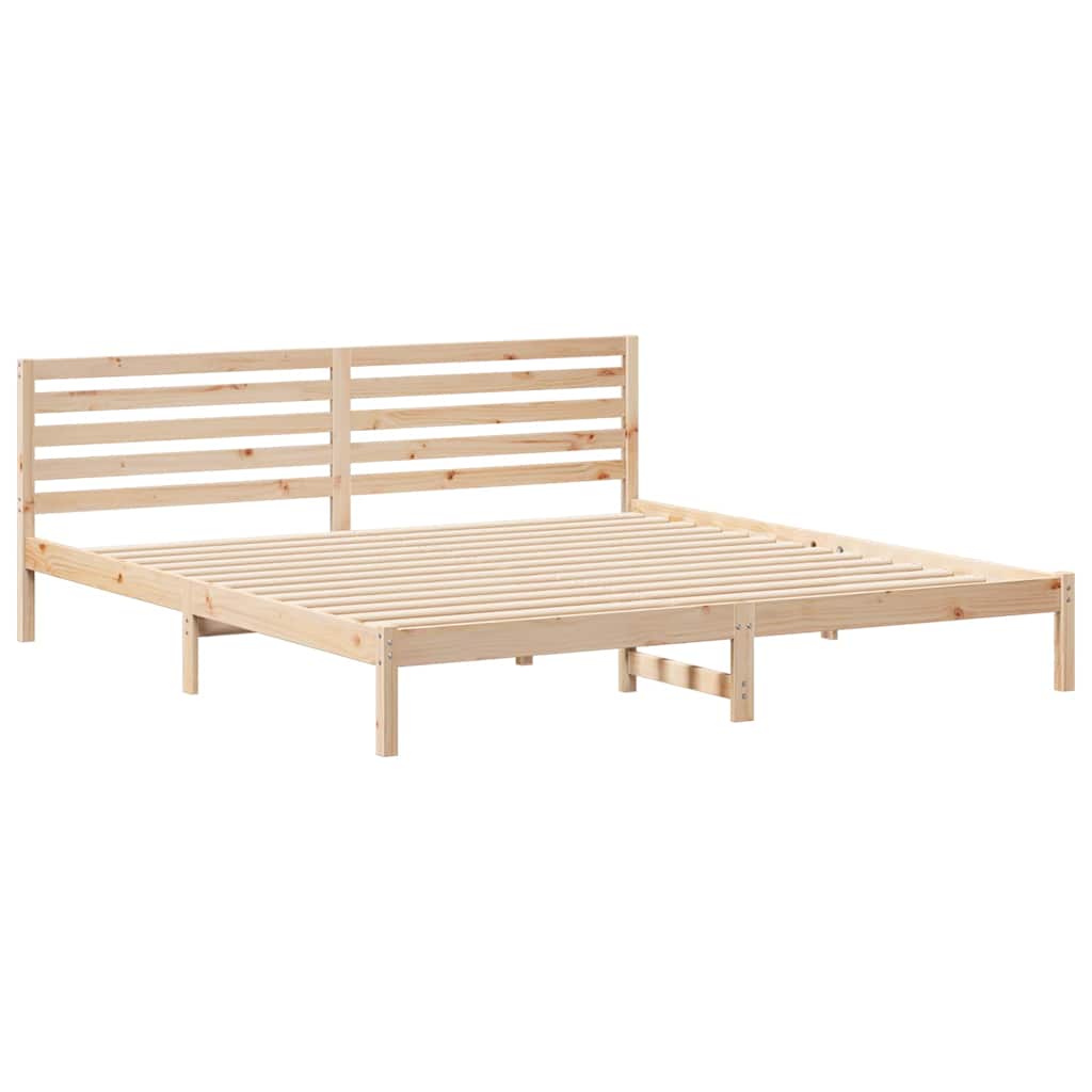Bettrahmen mit Kopfteil Braun 180 x 210 cm Massives Kiefernholz