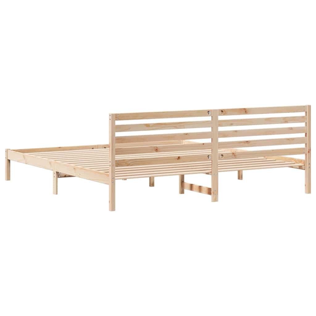 Bettrahmen mit Kopfteil Braun 180 x 210 cm Massives Kiefernholz