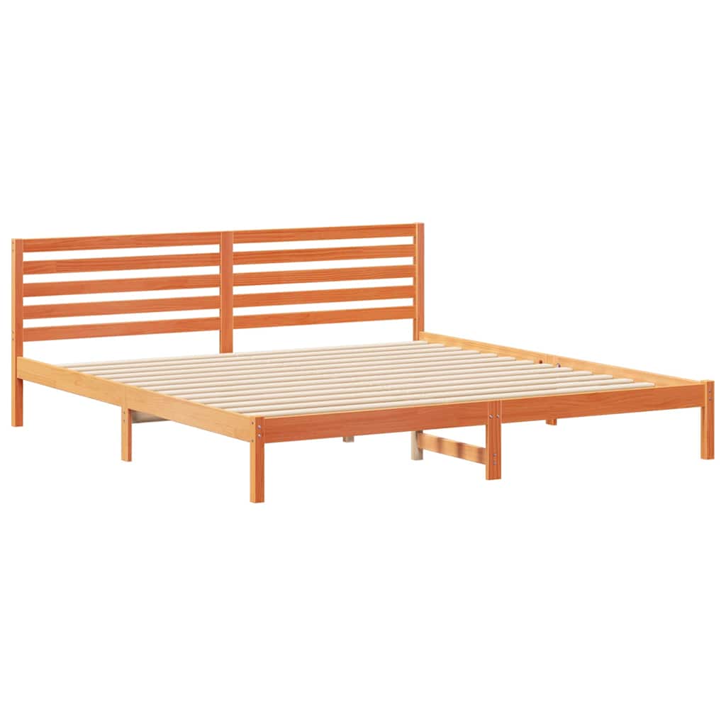 Bettrahmen Wachsbraun 180 x 210 cm Massives Kiefernholz