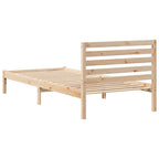 Bettrahmen mit Kopfteil Braun 90 x 220 cm Massives Kiefernholz