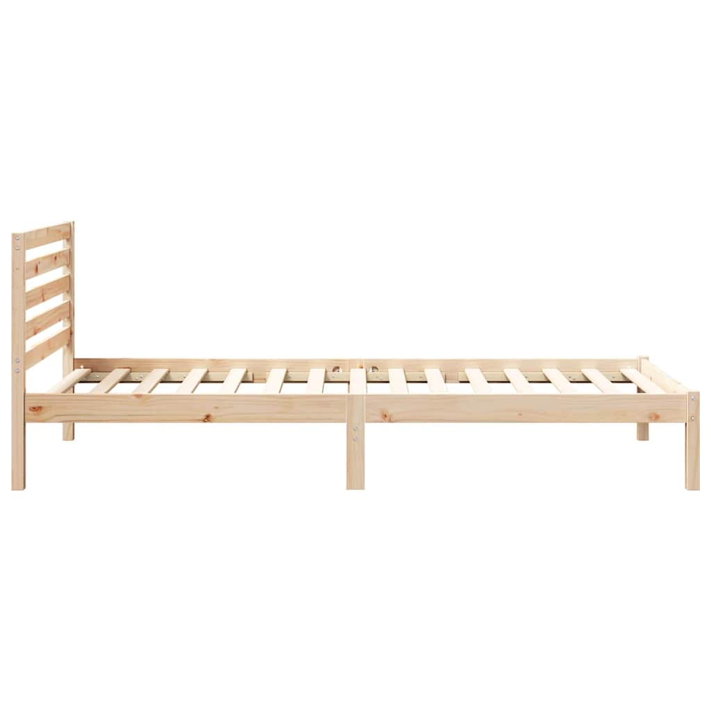 Bettrahmen mit Kopfteil Braun 100 x 220 cm Massives Kiefernholz