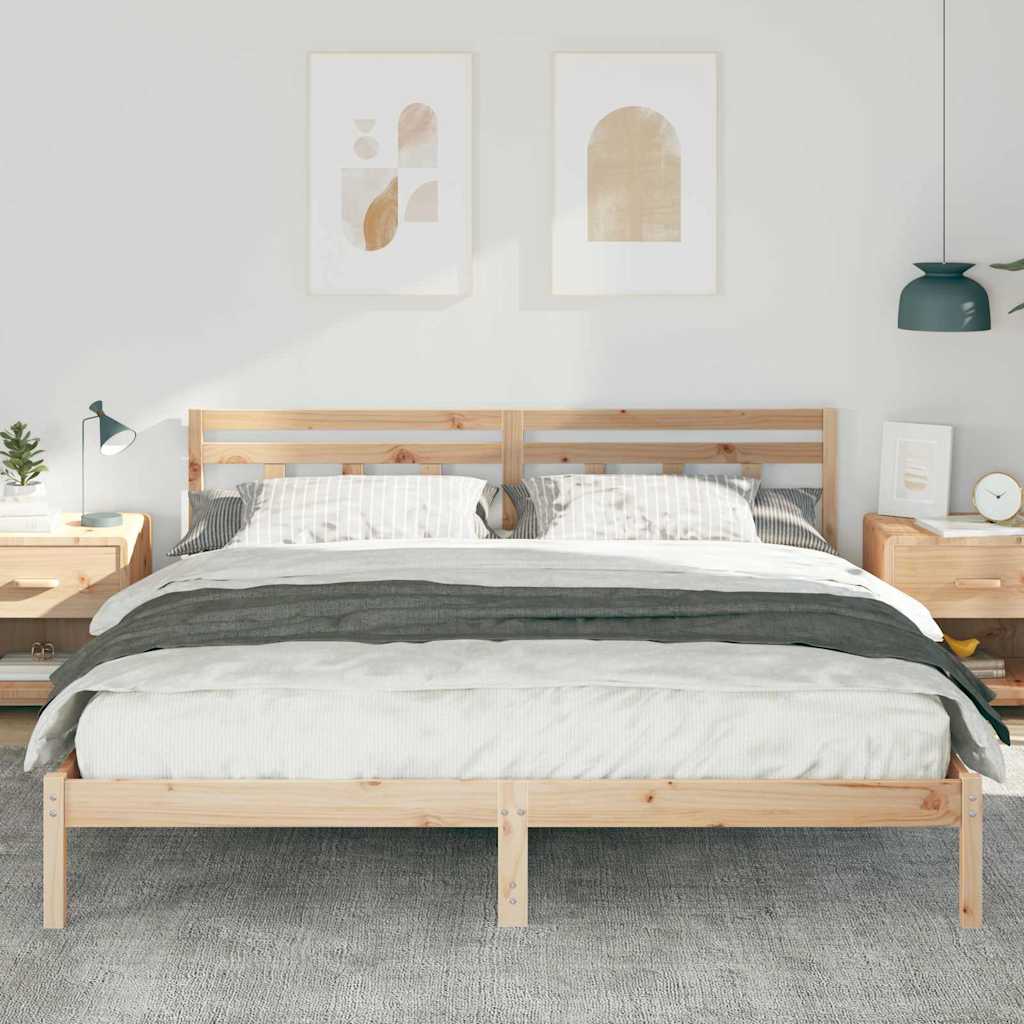 Bettrahmen Braun 200 x 200 cm Massives Kiefernholz