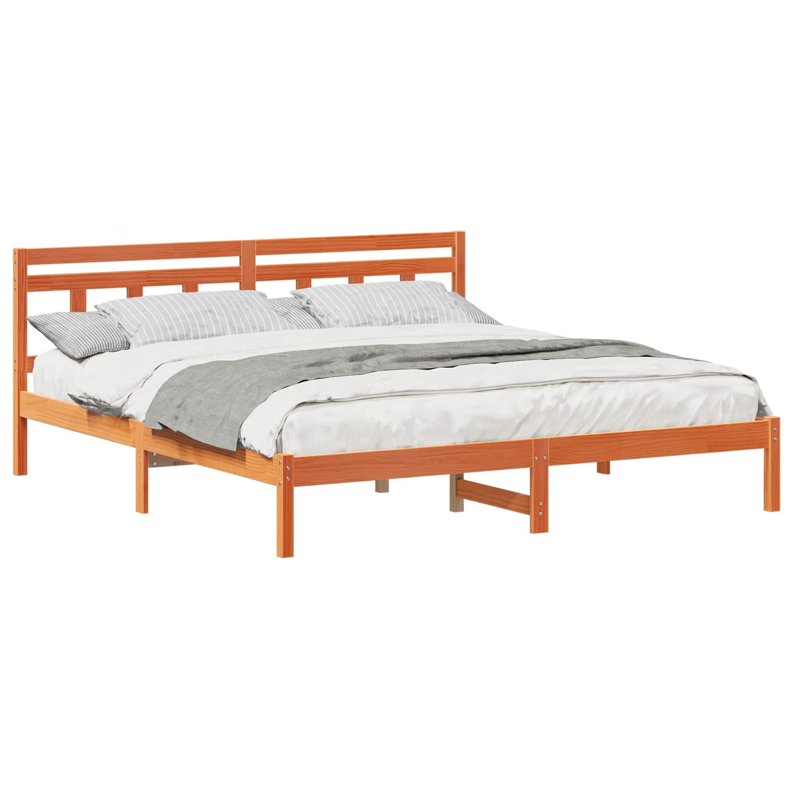 Bettrahmen Braun 200 x 200 cm Massives Kiefernholz