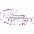 Bettrahmen Weiß 160 x 200 cm Massives Kiefernholz