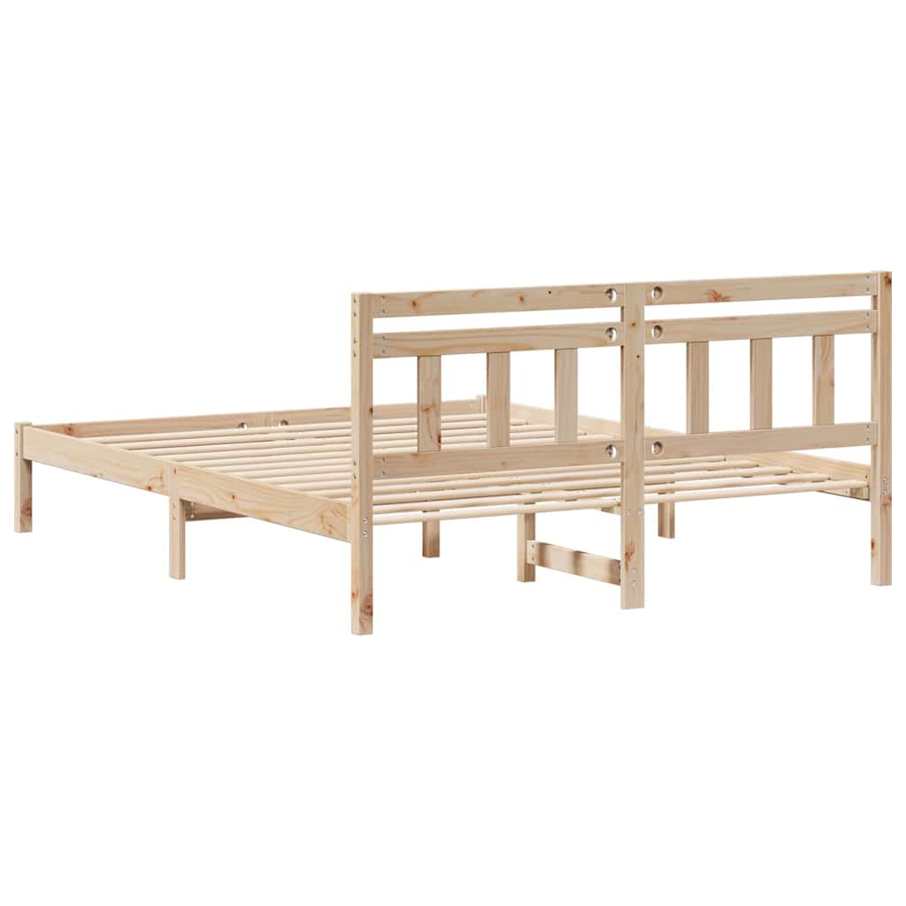 Bettrahmen Braun 150 x 200 cm Massives Kiefernholz