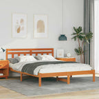 Bettrahmen Braun 140 x 200 cm Massives Kiefernholz
