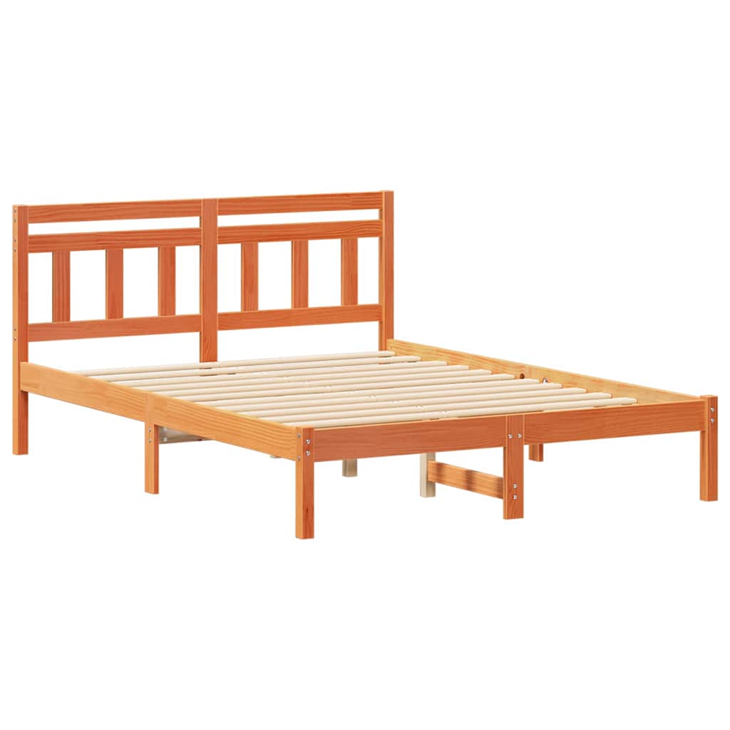 Bettrahmen Braun 140 x 190 cm Massives Kiefernholz