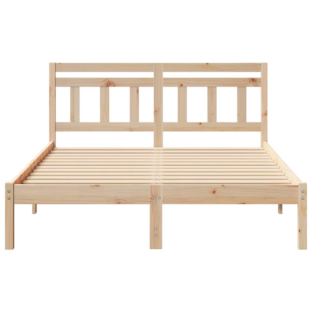 Bettrahmen Braun 135 x 190 cm Massives Kiefernholz