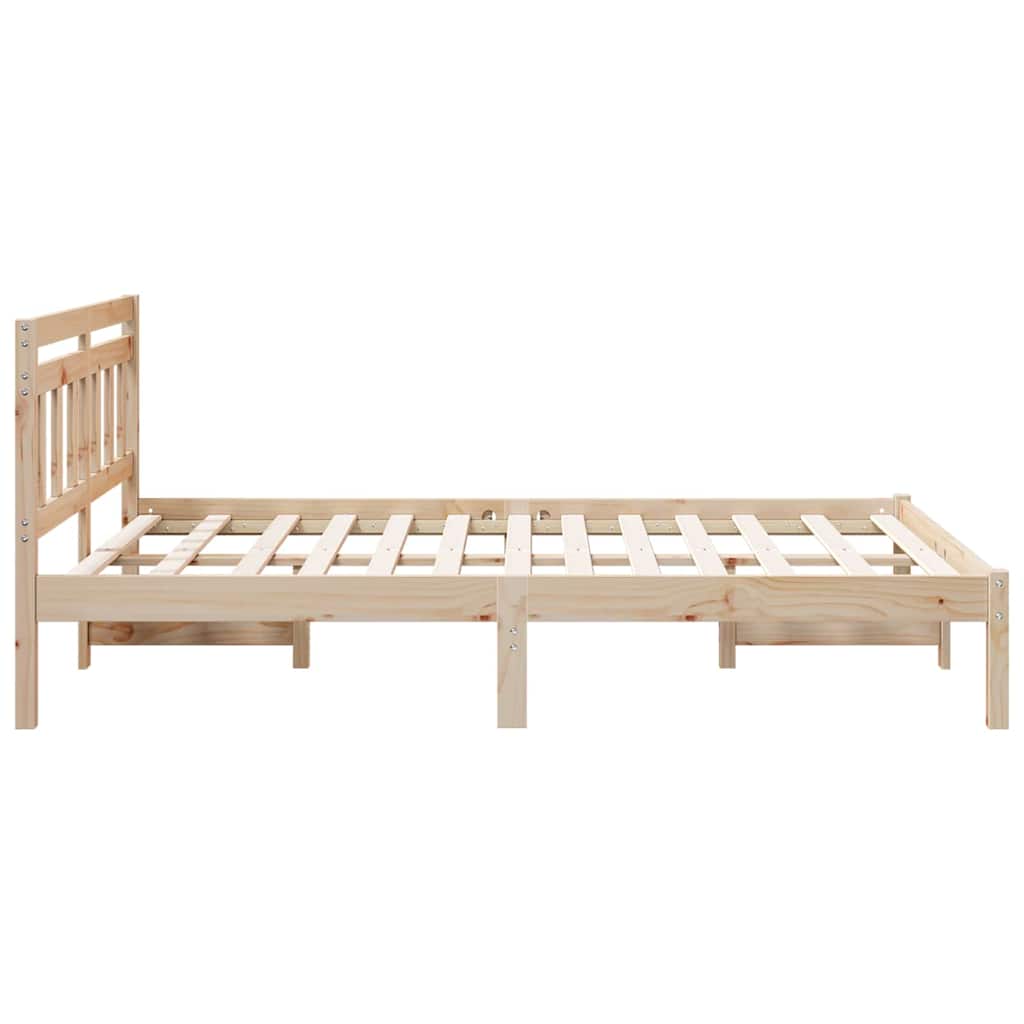 Bettrahmen Braun 135 x 190 cm Massives Kiefernholz