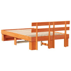 Bettrahmen Wachsbraun 135 x 190 cm Massives Kiefernholz