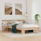 Bettrahmen mit Kopfteil Braun 100 x 200 cm Massives Kiefernholz