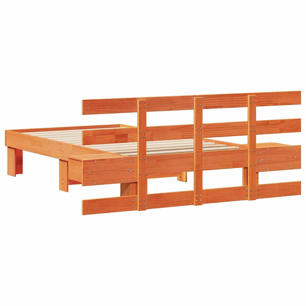Bettrahmen Wachsbraun 80 x 200 cm Massives Kiefernholz