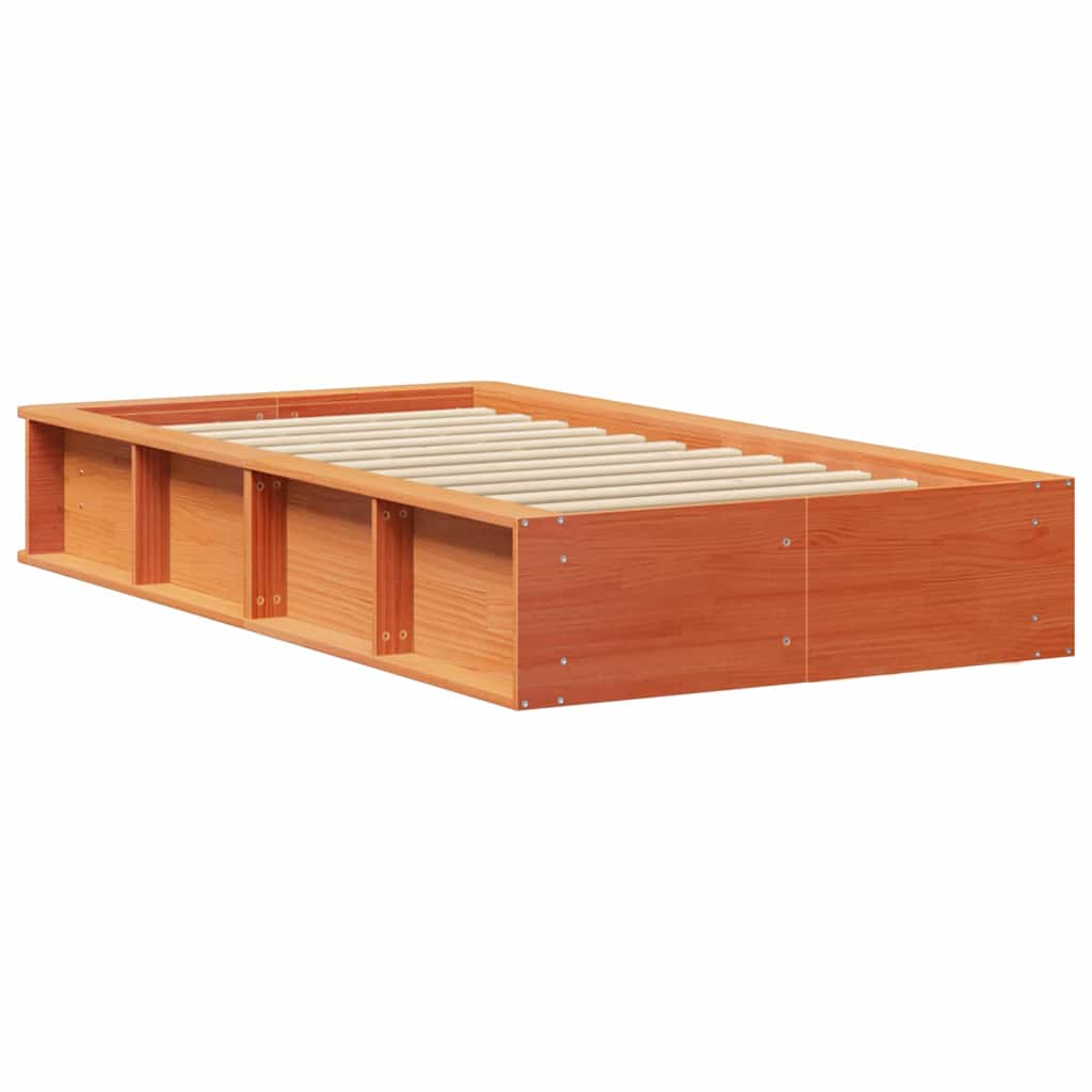Bettrahmen Wachsbraun 75 x 190 cm Massives Kiefernholz