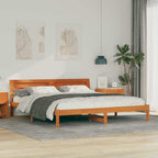 Bettrahmen Wachsbraun 180 x 200 cm Massives Kiefernholz