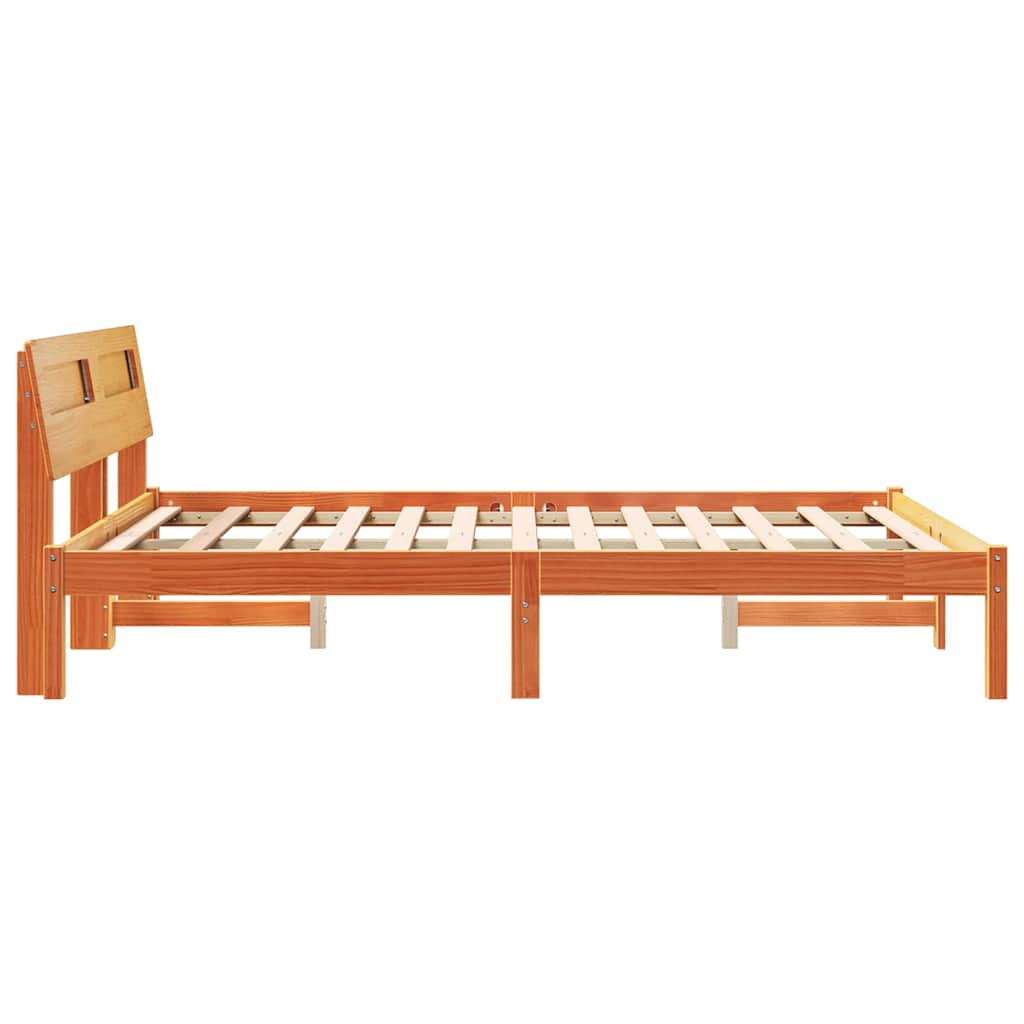 Bettrahmen Wachsbraun 120 x 200 cm Massives Kiefernholz