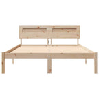 Bettrahmen mit Kopfteil Braun 140 x 190 cm Massives Kiefernholz