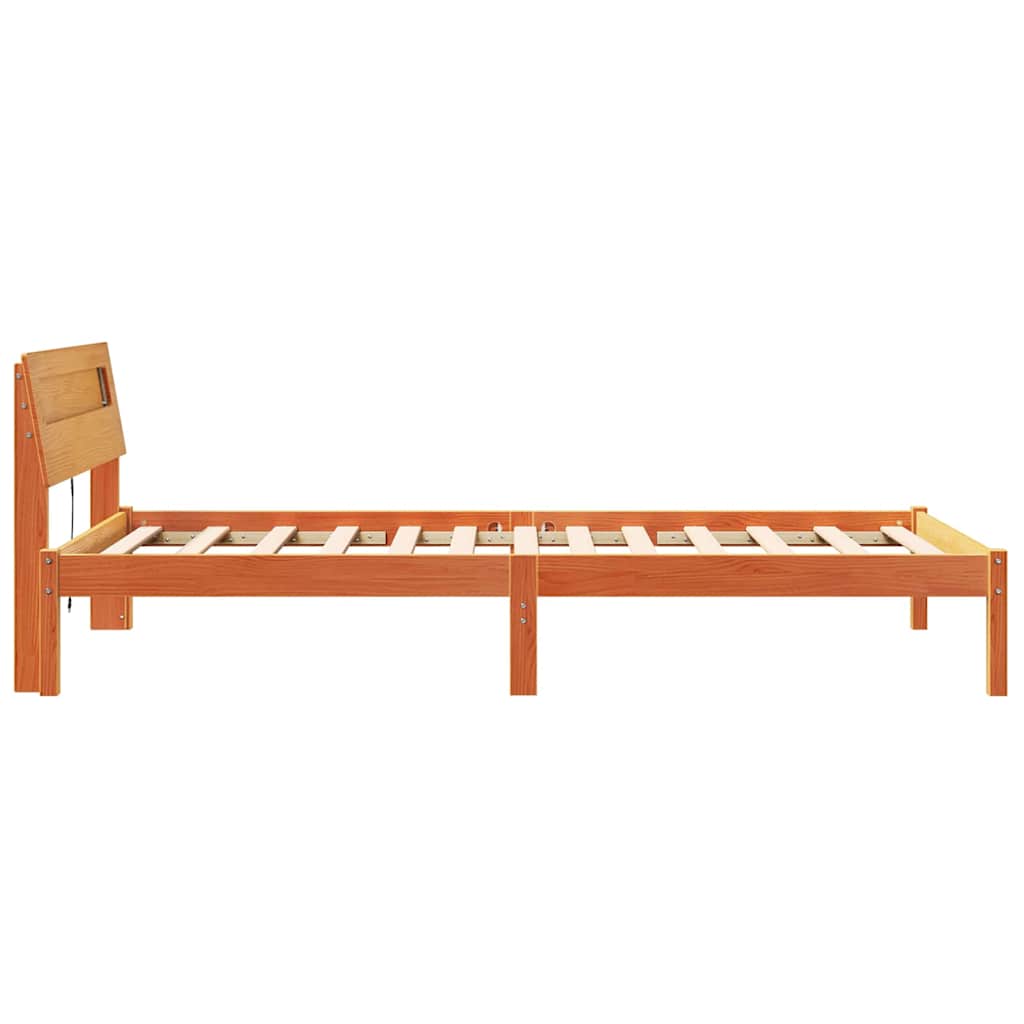 Bettrahmen Wachsbraun 90 x 200 cm Massives Kiefernholz