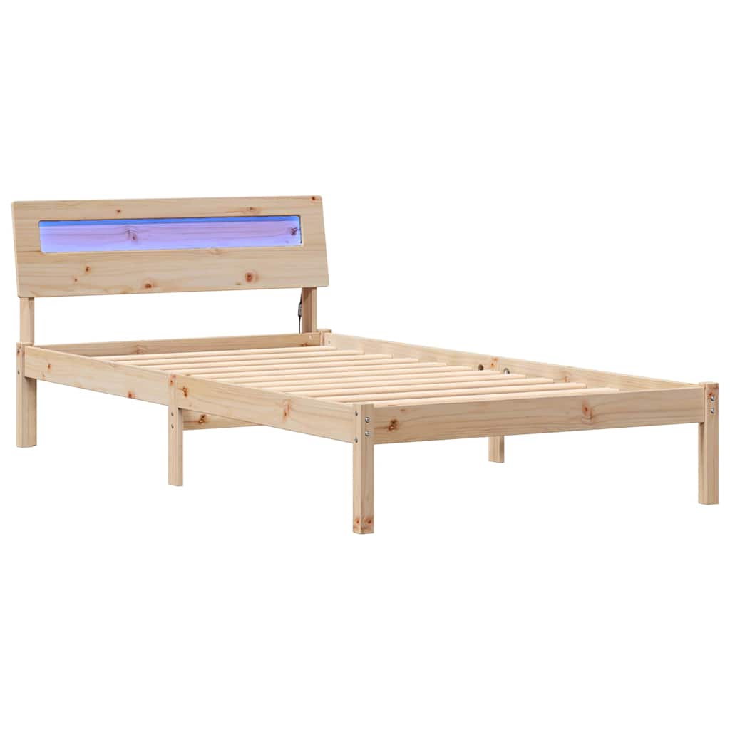 Bettrahmen mit Kopfteil Braun 80 x 200 cm Massives Kiefernholz