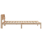 Bettrahmen mit Kopfteil Braun 90 x 190 cm Massives Kiefernholz